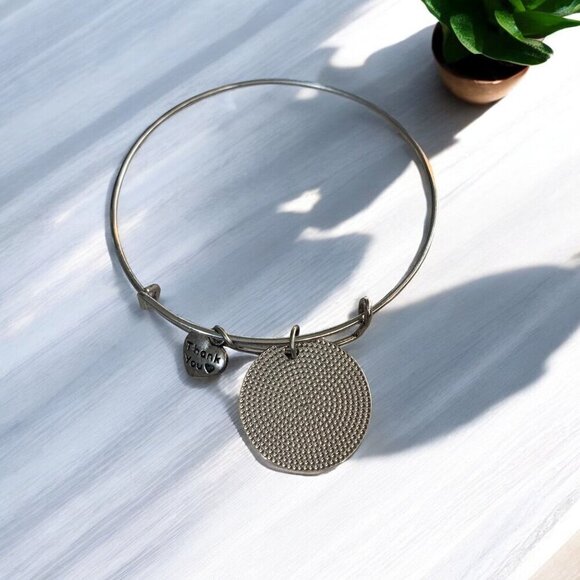 Silver Tone Pet Remembrance Paw Print Charm Bangle Bracelet Adjustable - Picture 2 of 2